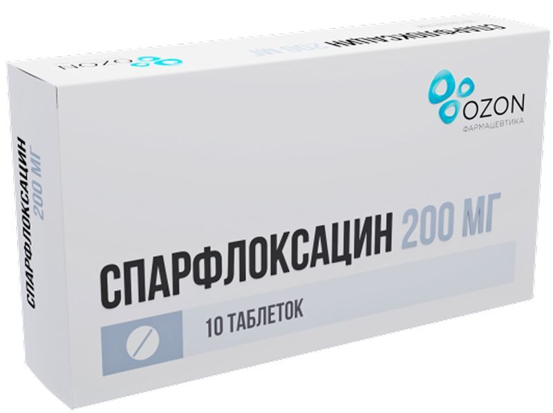 Спарфлоксацин 200мг 10 шт. таблетки покрытые пленочной оболочкой, фото №2