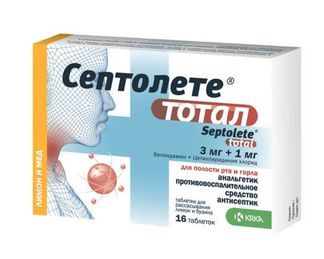 Септолете Тотал 16 Шт. Таблетки Для Рассасывания Мед/Лимон Крка, Д.