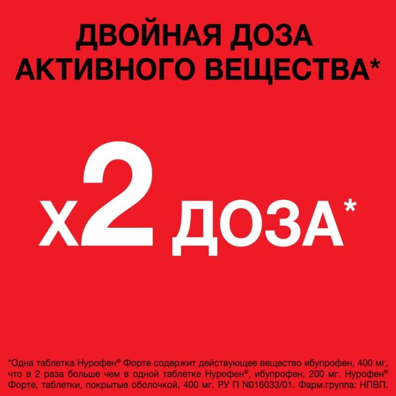 Нурофен Форте 400мг 12 шт. таблетки покрытые оболочкой, фото №5