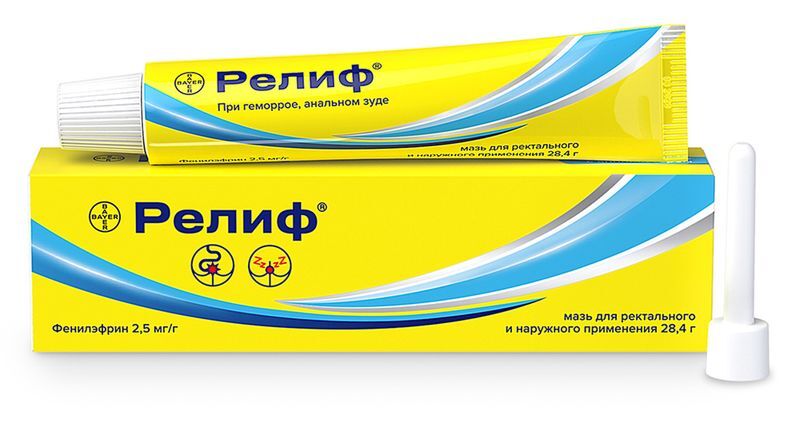 Релиф 2,5мг/г 28,4г мазь для ректального и наружного применения, фото №2