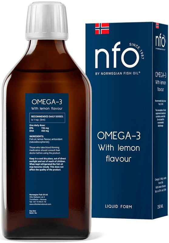 Норведжн фиш оил омега-3 рыбий жир со вкусом лимона 250мл, фото №2