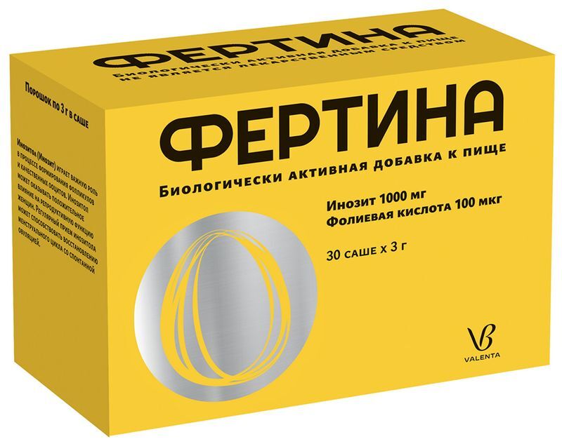 Фертина Инозит 1000Мг Фолиевая 100Мкг саше 3г 30 шт. Fine Foods & Pharmaceuticals N.T.M. S.p.A, фото №2