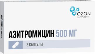 Азитромицин 500мг 3 шт. капсулы озон купить по цене от 94 руб в Москве, заказать с доставкой, инструкция по применению, аналоги, отзывы