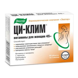 Ци-Клим Витамины Для Женщин 45+ Таблетки 60 Шт. Эвалар Купить По.