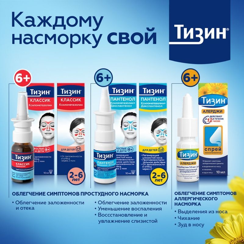 Тизин Алерджи 50мкг/доза 10мл спрей назальный дозированный Янссен Фармацевтика Н.В., фото №9