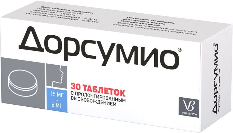 Дорсумио 15мг+6мг 30 шт. таблетки с пролонгированным высвобождением, фото №2