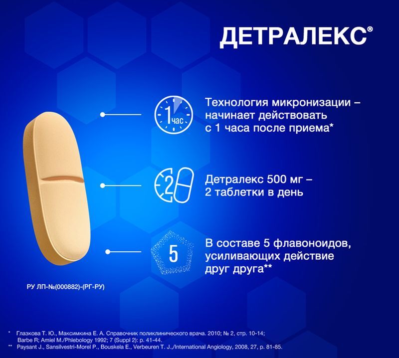 Детралекс 500мг 60 шт. таблетки покрытые пленочной оболочкой, фото №5