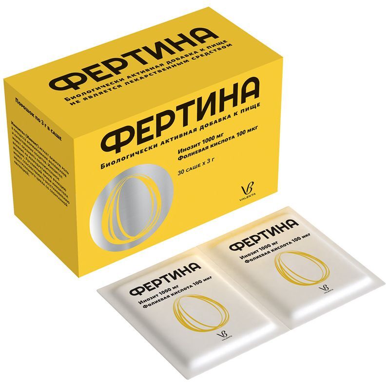 Фертина Инозит 1000Мг Фолиевая 100Мкг саше 3г 30 шт. Fine Foods & Pharmaceuticals N.T.M. S.p.A, фото №4