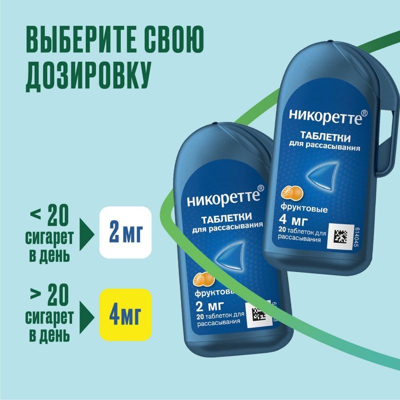 Никоретте 2мг 20 шт. таблетки для рассасывания покрытые пленочной оболочкой Фруктовые, фото №7