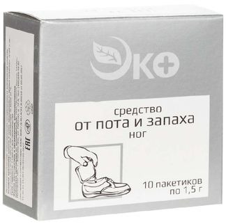 Эко средство от пота и запаха для ног 1,5г 10 шт. экотекс купить по ...