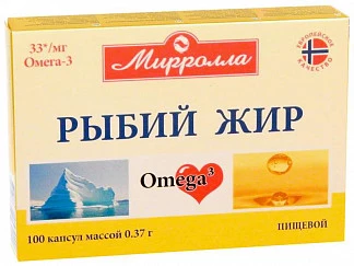 Мирролла рыбий жир капсулы пищевой 0,37г 100 шт. купить по выгодным ценам АСНА